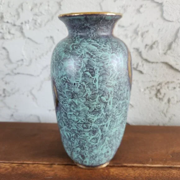 Vintage Jasba Keramik Vase 500/16 West Germany 1950s Jaspatina Glaze 6.5”, 16cm - Picture 4 of 7